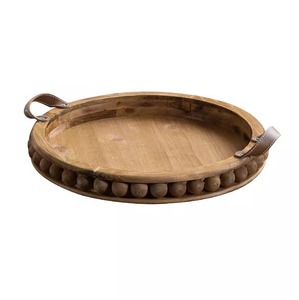 Modern Style Rectangular Wooden Serving Tray With Metal Handles Minimalist Design Durable Solid Wood Multipurpose Server Set - Product Image 2