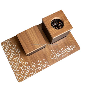 Nuevo diseño árabe grabado con alta calidad Ramadán Eid especial de madera Mubkhar Bakhoor quemador incienso Set - Product Image 5