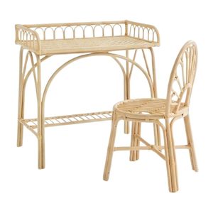 Wholesale Rattan Kids <b>Desk</b> And Chair Set Toddler Furniture Kids Room High Quality Children <b>Study</b> Table Set Best Factory Price - Product Image 1