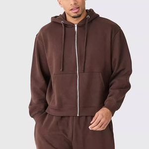 Conjunto de Sudadera con Capucha para Hombre, Color Sólido, Felpa Francesa, Ropa Casual de Verano, Marrón - Product Image 2