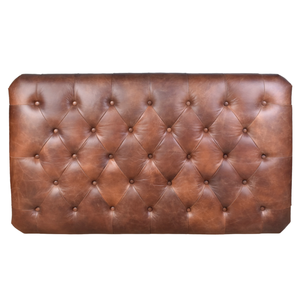 Elegant <b>Leather</b> Ottoman <b>Stool</b> with Comfortable Cushion Solid Wood Frame Luxury Footrest Seating for Living Room Bedroom Hotel - Product Image 4