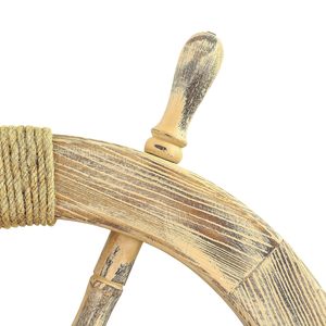 Décoration murale en bois de pin nautique, roue de bateau pirate vintage, volant marin pour la maison ou le bureau - Product Image 4