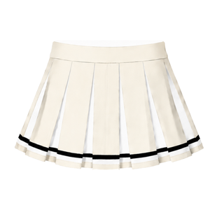Ensemble d'uniformes de cheerleading beige, haut sans manches à col en V, jupe plissée, uniforme sportif pour équipe athlétique, performance de danse, entraînement - Product Image 5