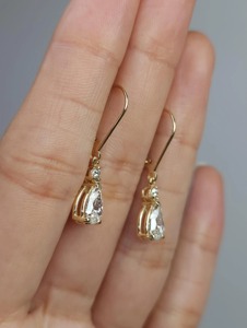 Elegant 1.58 Ct Lab Grown Diamond Stud <b>Earrings</b> 14K Solid Gold Pear Teardrop Engagement Wedding IGI Certified Gift Women - Product Image 2