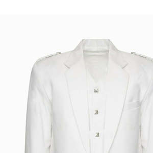 Gilet Prince Charlie formel pour homme en laine blanche avec motif écossais personnalisé – Vêtement d'hiver en promotion - Product Image 4