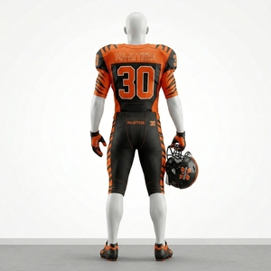 Custom Orange Black American Football Jersey <b>Padded</b> <b>Pants</b> Team Uniform Number 30 OEM ODM Wholesale Sportswear - Product Image 2