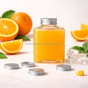 Vente en gros de pots carrés transparents de 500 ml V500-33 avec couvercle en aluminium pour boissons, sauces et plus encore - Product Image 2