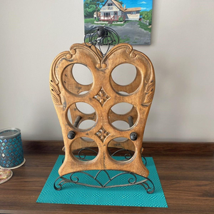 Support de rangement pour bouteilles de vin en bois artisanal, porte-bouteilles, décoration pour la maison, bar, cuisine, salle à manger, restaurant, hôtel, vente en gros - Product Image 3