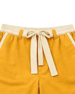 Custom Men Mustard Yellow Sleeveless Tank Top And Shorts <b>Set</b> Casual Summer Cotton Outfit Contrast Trim Drawstring Two Piece <b>Set</b> - Product Image 5