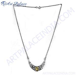 Collar con Colgante Luna Vintage Art Palace, Aleación de Plata Tibetana, Engaste de Circonita Cúbica, Cadena de Serpiente, Joyería Unisex - Product Image 1