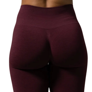 Pantalon évasé mi-taille pour femme, couleur bordeaux, extensible, pour le sport, le fitness, le yoga, l'entraînement, vêtements de sport, bas de tenue souple et performant - Product Image 5