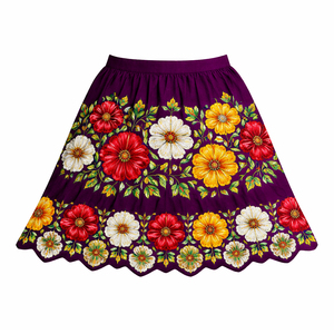 Women's Boho Hippie Embroidered Short with Drawstring Hawaiian Style Traditional Belly Dance Workwear - Product Image 5