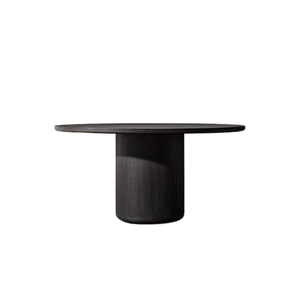 Modern Luxury <b>Outdoor</b> Dining <b>Table</b> Solid Teak Wood <b>Round</b> Slatted Top Cylindrical Pedestal Base for Resort Garden Dining - Product Image 4