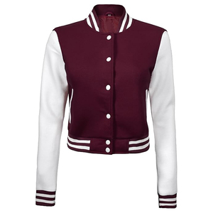 Chaquetas Cortas Varsity para Mujer de Alta Calidad, Mangas de Cuero y Lana Personalizadas, Transpirables para Invierno, Venta al Por Mayor Disponible - Product Image 6