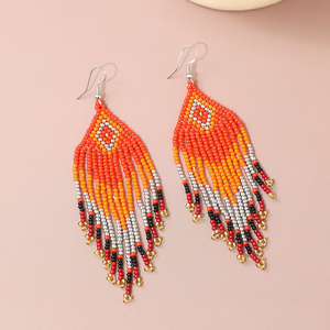 Pendientes de Borla con Cuentas Hechas a Mano, Coloridos y Estilo Bohemio, con Cuentas de Vidrio para Mujer, por MD HANDICRAFTS - Product Image 2