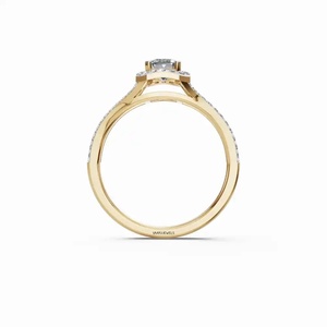 Luxury IGI Certified Lab Grown <b>Emerald</b> Cut Diamond <b>Ring</b> Split Shank Pave Band 10K 14K 18K Gold 925 935 <b>Silver</b> - Product Image 3