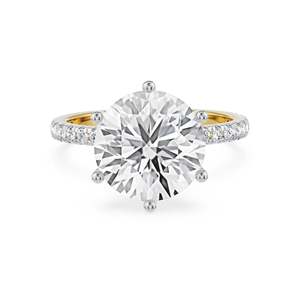 Anillo de compromiso y aniversario Timeless Sparkle para mujer, con moissanita grande, pavé y detalles románticos en plata, oro y oro rosa - Product Image 1