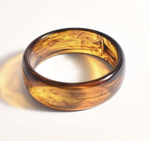 <b>Clear</b> <b>Resin</b> Flower Bangle Bracelet Round Shape Artistic Handmade Jewelry with Customizable Color & Design by Handmade Collection - Product Image 6