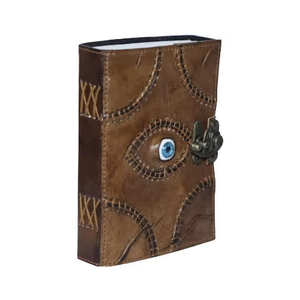 Journal en cuir fait main avec motif œil de dieu cousu, inspiré de Hocus Pocus, classique pour la lecture et l'écriture, papier en coton recyclé - Product Image 5