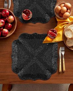 Handmade Modern Glass <b>Beads</b> and Satin <b>Placemat</b> for Dining Table Decoration Home Hotel Banquet Wedding Use - Product Image 6