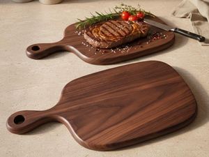 Planche à découper en bois d'acacia écologique, épaisse, grande planche à charcuterie, planche à découper en bois pour la cuisine, avec poignée, multi-usages, pour la viande - Product Image 5