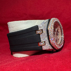 Montre de luxe entièrement sertie de moissanite pour homme, montre-bracelet Hip Hop personnalisée en acier inoxydable avec diamants, achat en gros, Reloj - Product Image 1