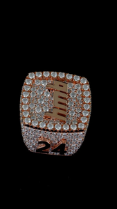 Bague Initiale Hip Hop en Moissanite Or Rose Sertie de Pierres, Bague Lettre de Luxe pour Homme, Bijou Tendance Personnalisable avec Nom - Product Image 2