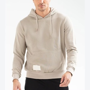 Sweat-shirt à capuche personnalisé pour homme, en polaire d'hiver, coupe oversize décontractée, vente en gros OEM, beige, coupe classique - Product Image 5