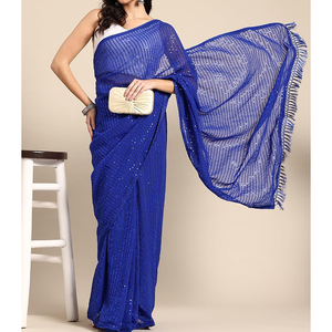 Sari de créateur pour femme avec motifs contemporains, embellissements artistiques et matériaux de qualité supérieure pour une mode ethnique moderne - Product Image 3
