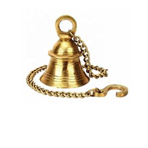 Clochettes suspendues en laiton poli sur mesure, artisanat métallique, carillons à vent, petites clochettes dorées pour la décoration de Noël - Product Image 3