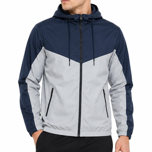 Lamatex Sports <b>Men's</b> Color Block Hooded Fleece <b>Jacket</b> Windproof Lightweight Front Zipper Casual Outdoor Customizable 6XL - Product Image 1