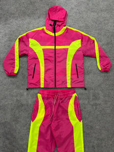 ชุดเซ็ตเสื้อแจ็คเก็ตและกางเกงขายาวแบบมีเชือกผูก 2 ชิ้น ผลิตจากไนลอน 100% กันน้ำ เหมาะสำหรับใส่ลำลองหรือเล่นกีฬา สำหรับผู้ชาย - Product Image 2