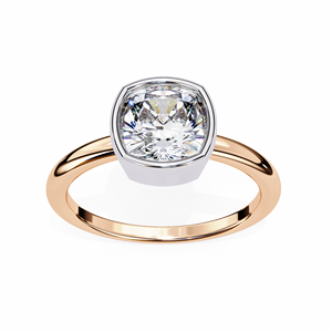 Anillo de Compromiso Clásico de Oro Amarillo de 14K para Mujer con Diamante Cultivado en Laboratorio de 1.5 CT con Corte Cojín y Engaste de Bisel, Certificado IGI, para Aniversario o Boda - Product Image 5