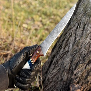 Custom Handmade Eco-Friendly Dishwasher Safe Ambidextrous Modern Forged Fillet <b>Knife</b> 6-7.9in Damascus Steel <b>Bone</b>+Wood <b>Handle</b> - Product Image 3