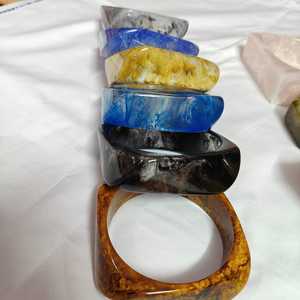 Vintage Resin Cuff Bracelets Unisex Multicolor Marbled Pattern Acrylic Lucite <b>Bangles</b> Fashion Jewelry - Product Image 1