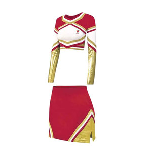 High Quality Lightweight Custom Printed Durable 100% Polyester Top Quality OEM Practice Wear Cheerleading Uniform - Product Image 1