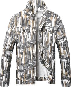 Veste en jean imprimée camouflage pour l'hiver, durable, décontractée, longueur mi-cuisse, effet usé, style urbain, pour occasions formelles et streetwear, respirante - Product Image 1