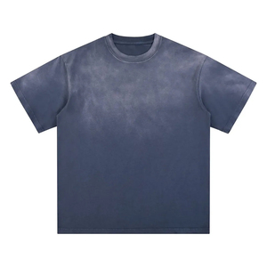 Men's Custom O-Neck T-Shirt With Gradient Color Graphic Print Distressed Sprayed Horse Short-Sleeved Solid 3D Pattern - Product Image 1