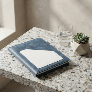 Aurelux Blue Hardcover Premium Corporate <b>Diary</b> Organizer Planner White Front Pocket PU <b>Cover</b> Case Bound Foiling Screen UV - Product Image 6