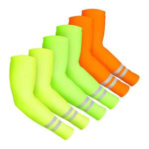 Mangas Protectoras de Poliéster Sólido UPF50+ con Rayas Reflectantes en Blanco, Amarillo, Verde, Naranja, Gris, Negro, Protección Solar para Hombre - Product Image 5