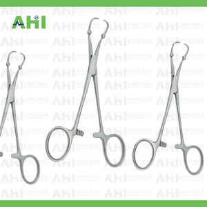 Pinza manual para toallas AHI Roeder de 14 cm, curvada, perforadora, con 1x1 púas, de acero inoxidable, autoclavable, duradera, fabricada en Pakistán, con certificación CE - Product Image 5