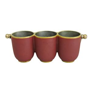 Pot de fleurs suspendu en aluminium couleur marron et or Jardinière décorative Pot de fleurs élégant pour la décoration intérieure et extérieure - Product Image 1