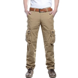 Pantalon cargo tactique 100 % coton pour homme, coupe droite large, confortable, taille mi-haute, multi-poches, vente en gros, toile personnalisée, collection automne - Product Image 3