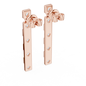 Juego de Anillos Únicos DANGLERS en Oro Rosa de 18 Quilates con Baño de Rodio, Diamantes Cultivados en Laboratorio con Certificación IGI, para Uso Diario, Eventos Glamurosos, Regalos Económicos - Product Image 3