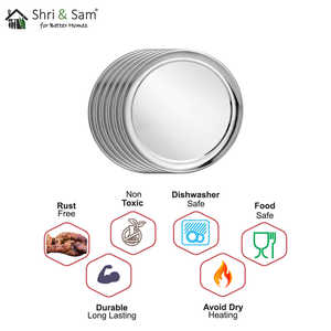 Platos y platos de acero inoxidable Shagun de 6 piezas - Product Image 1