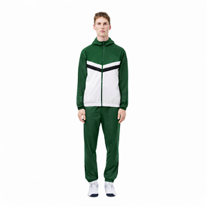 OEM Custom 100% Cotton Windbreaker Sports Set <b>Men's</b> Lightweight Windproof <b>Jacket</b> Fleece Lining Matching Pants Outdoor Activewear - Product Image 4