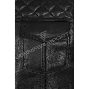 Chaleco de Moda para Hombre Talla Grande, Diseño Único, Chaleco de Cuero Negro sin Mangas, Chaleco de Motocicleta con Calefacción para Invierno, Bolsillos Delanteros - Product Image 3