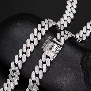 สร้อยคอเงินแท้ 925 แบบ Cuban Link ประดับลูกปัดเพชรซิคอน พร้อมจี้ห้อยสวยงาม สำหรับทำสร้อยข้อมือ สร้อยคอ ของขวัญ - Product Image 3