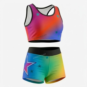 Conjuntos de entrenamiento de licra transpirable con diseño personalizado, estampados por sublimación, para práctica de cheerleading, uniformes de animadoras. - Product Image 6