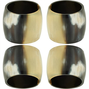 Round Shape Horn Napkin Ring High Quality <b>Table</b> <b>Top</b> <b>Decor</b> for Hotels Restaurants <b>Weddings</b> and Dining Parties Set of 4 - Product Image 1
